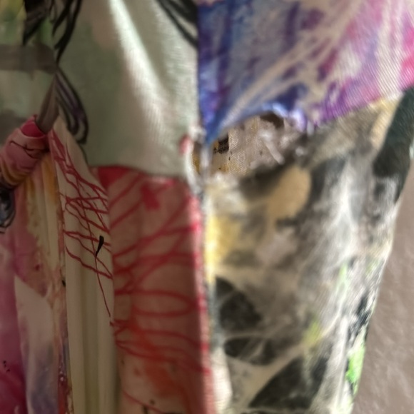 Women's Small Desigual Make Something Good Colorful Boho Abstract Dress - Picture 8 of 9